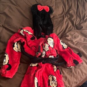Disney Kids Red Minnie Mouse Robe